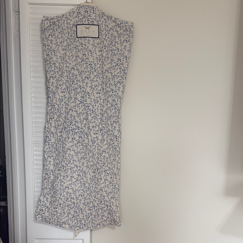 Aqua Blue Floral Women's Dress